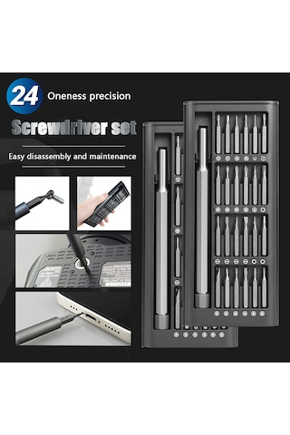 Profesyonel Taşınabilir Hassas Manyetik Tornavida Seti 24 Parça