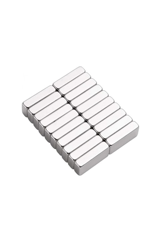 1 Adet 20x10x5 Mm Neodyum Magnet N35 Güçlü Mıknatıs Köşeli Dayanıklı Nikel Kaplama