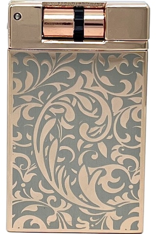 Zenit Rose Gold & Gri Floral Desenli Pürmüz Alevli Özel Seri Çakmak Rose