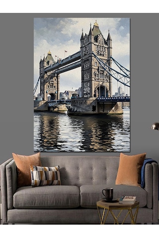 Ahşap Tablo Londra Tower Bridge Manzarası