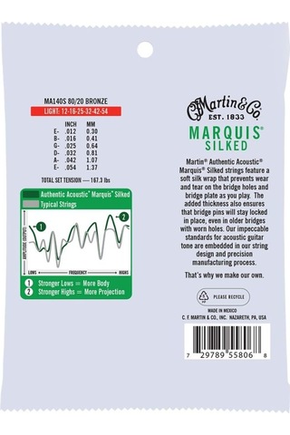 Martin Co Ma140s Marquis 80/20 Bronze Akustik Gitar Teli Lt 12-54