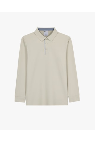 Skechers M Long Sleeve Waffle Polo Erkek Bej S2620148-1559