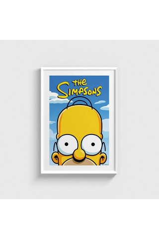 The Simpsons Dizi Posteri Tablo Çerçeveli Poster Duvar Dekorasyonu Beyaz Çerçeveli Tablo Beyaz Çerçeveli Tablo Dn11d527beyaz