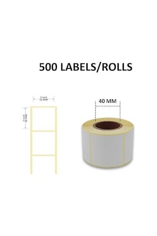 Eko Termal Etiket 50mm X 50mm Ruloda 500 Adet 40mm Kuka Çapında Direk Termal Transfer Etiketi Diğer