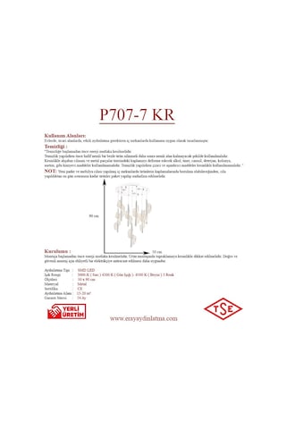 Eray Aydınlatma P7077-6+1 7Li Krom Sarkıt Led Avize
