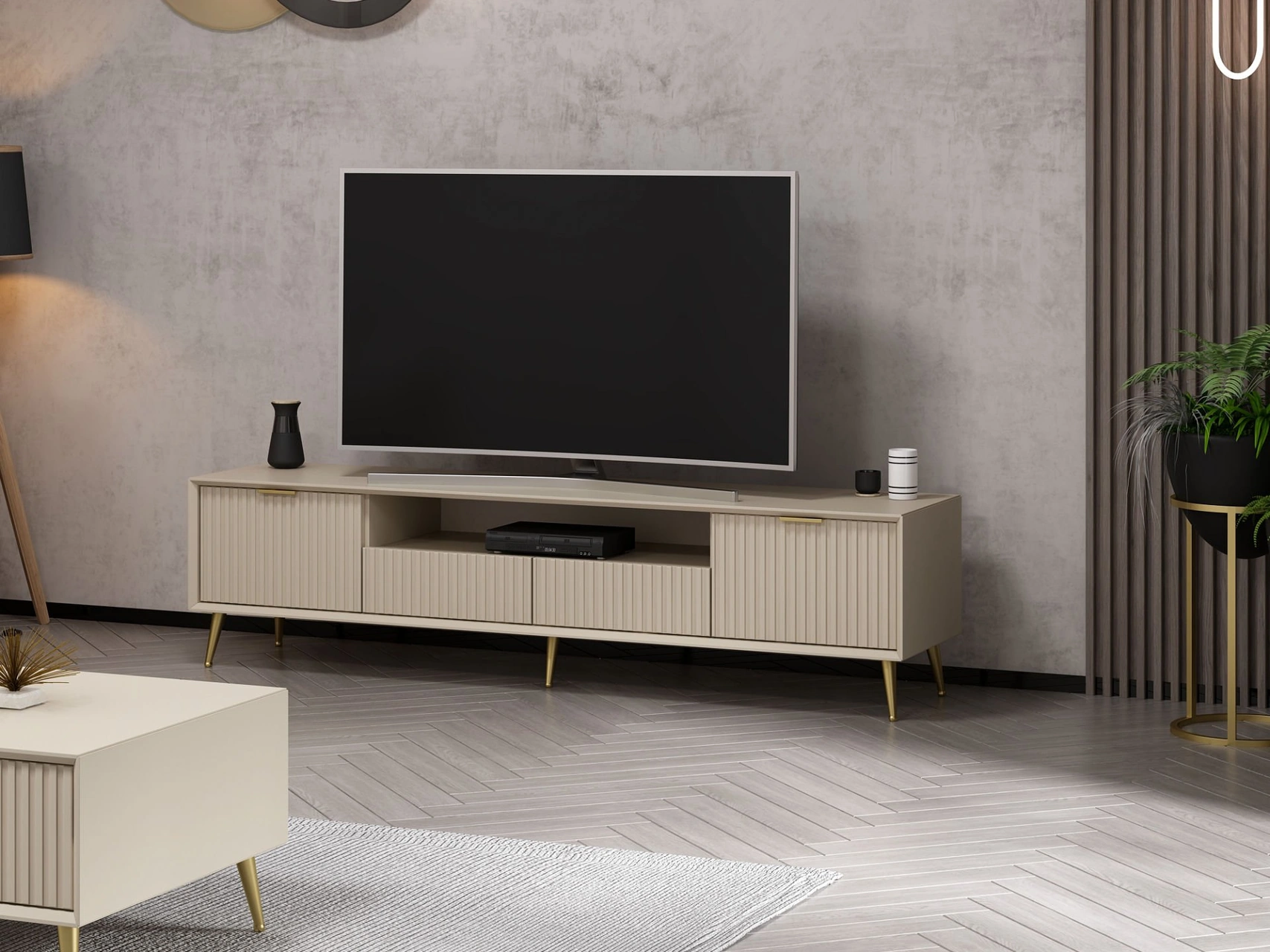 Kale Luxe Tv 180cm Ayaklı Ünitesi - Kumtaşı Bej