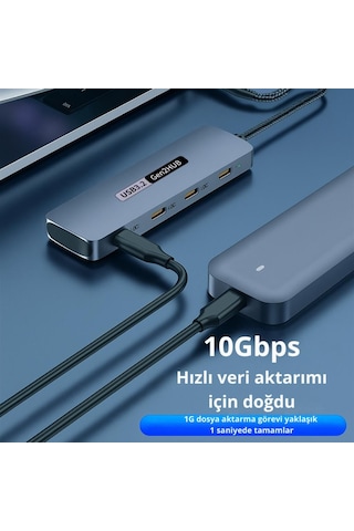 Coofbe Usb 3.2 Gen 2 Hub 10gbps 4in1 Type-c Çoğaltıcı Adaptör Usb-c Çoğaltıcı Hub Örgü Kabo Tak Kullan