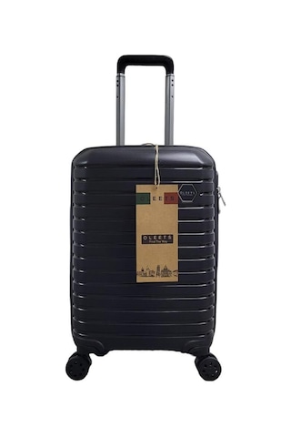 Oleets Kabin Boy Polipropilen Süper Esnek Kırılmaz Tekerlekli Valiz-bavul Siyah