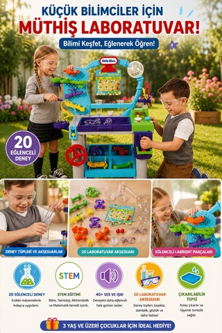Little Tikes Müthiş Laboratuvar Stem Eğitici Deney Seti Sesli Işıklı Çocuk Oyuncağı +3 Yaş