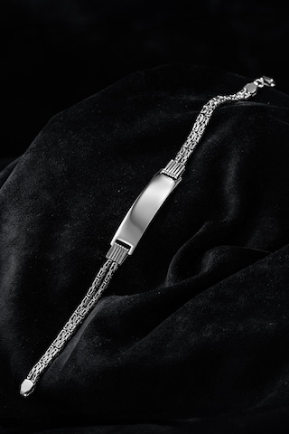 Erkek Gümüş Bileklik - İsim Yazılan 2.8 Mm Çift Yuvarlak Kral Zincir Erkek Bileklik
