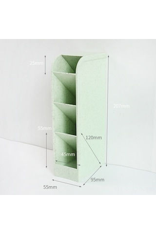 Geeroyoo Yeşil Plastik Çok Bölmeli Üniversite Öğrenci Masaüstü Kalem Organizasyonu Tutucu - Modern Minimalist Stili