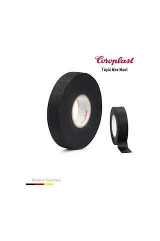 Coroplast 10 Adet Bez Bant Tüylü Yanmaz Kumaş Kablo Sarma Bantı 19mm 15mt