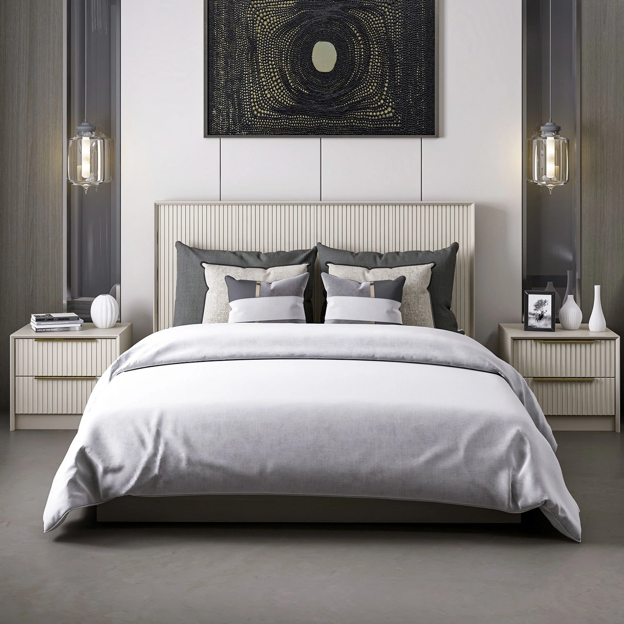 Kale Luxe 160x200 Baza Başlık Seti - Kumtaşı 160 x 200 CM