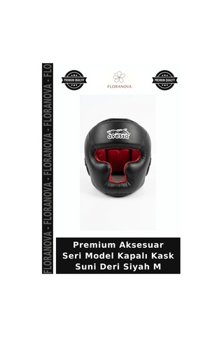 Premium Aksesuar Seri Model Kapalı Kask Suni Deri Siyah M