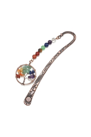 Bronz Metal Yıldız, Ay Ve Güneş Ayracı 7 Çakra Boncuğu İle - Tr