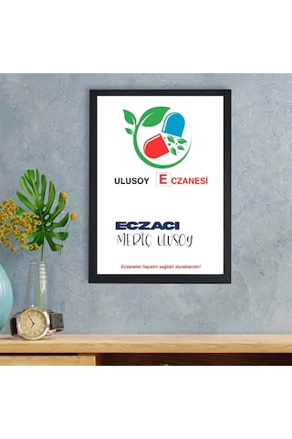 Kişiselleştirilebilir Eczacı Logolu Sök-tak Modern Çerçeve 20x30 Cm