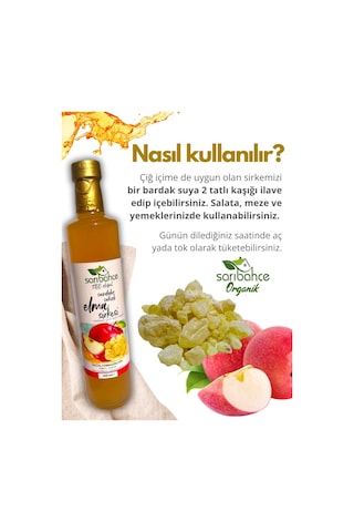 Sandaloz Sakızlı Elma Sirkesi 500 Ml 4'lü Paket - Organik Doğal Fermantasyon
