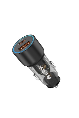 S-link Sl-ac43tp Typec To Typec Kablolu 43w Pd 25w + Qc3.0 18w Siyah Araç Şarj Cihazı