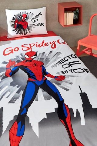 Spiderman Go Spidey Tek Kişilik Lisanslı Lastikli Çocuk Nevresim Takımı Kahve