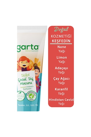 2 Adet Doğal Florürsüz Çocuk Diş Macunu Çilekli 75 Ml