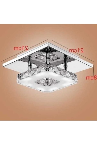 Novahub Beyaz Modern Kristal Kare Yüzük Tavan Işığı, 12w Led, Gömme Montaj, Restoran/koridor/aydınlatma Beyaz