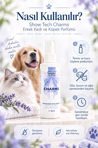 Showtech Charms Erkek Kedi Ve Köpek Parfümü 100 Ml