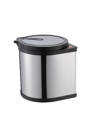 Banyo, Mutfak Dolabı İçi 11 Litre Metal Çöp Kovası – Krom, Tüm Dolaplara Uyumlu Tezgah Altı Çöp Kovası