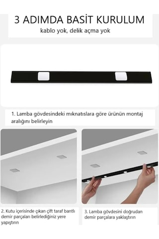 Hareket Sensörlü - Dekoratif Gece Lambası Usb Şarjlı 30 Cm Siyah