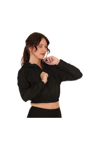 Scorp Alice Crop Kapüşonlu Kadın Sweatshirt Siyah