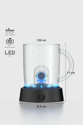Renga Joy Astronot Figürlü 250 Ml Kulplu Mavi Led Işıklı Tritan Bardak 222061 Mavi