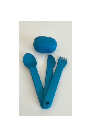 Tuperware Kutulu Kaşık Çatal Bıçak 3lü Set Mavi