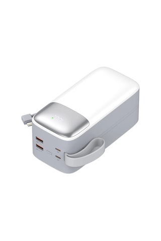 Sword SW-50PO3 50000 Mah Pd 22.5 W Hızlı Şarj Kendinden Kablolu Type-c & Lightning Powerbank Beyaz