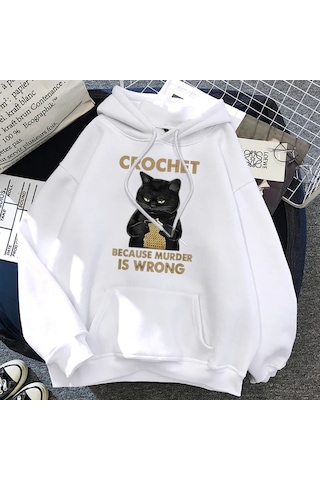 Tarzsokak Tığ Çünkü Katil Yanlış Kadın Kıyafetleri Hip Hop Kazaklar Hoody Yeni Rahat Boy Giyim Polar Ge Beyaz