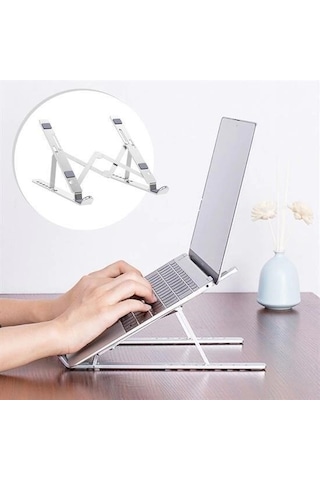 9068317361598 - Buffer Ayarlanabilir Dizüstü Destek Tabanı Tamamen Katlanabilir Taşınabilir Laptop Yükseltici