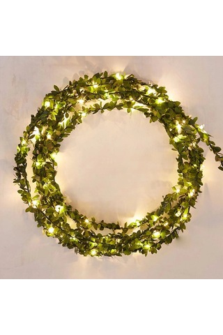 Yapraklı Dekorlu 3 Metre Peri Led Pilli Işık Yılbaşı Aydınlatma Bx40