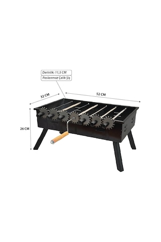 Nurgaz Çevirmeli Kara Mangal Siyah