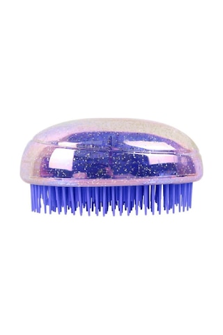 Koodmax Saç Şekillendirici Dolaşık Açıcı Çocuk Tarağı Oval Tarak Simli Mor