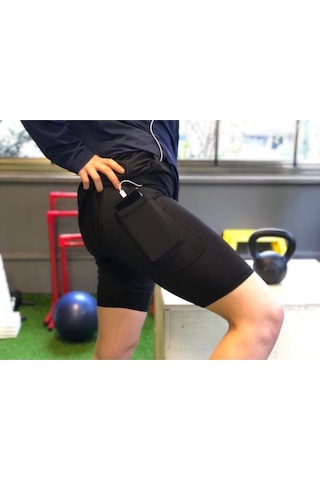 Mooly Unisex Koşu Ve Antrenman Sporcu Şortu 2 In 1 Siyah