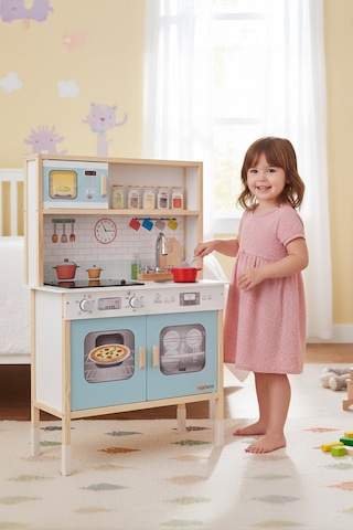 Ledli Ahşap Oyuncak Mutfak ~ Montessori Mutfak - Çocuk Mutfağı - Hediye Halı DBG102