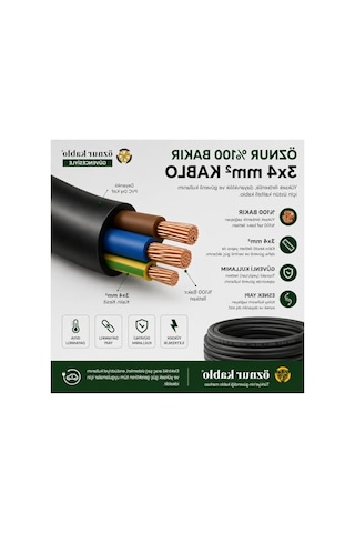 Elektrikli Araç Şarj Uzatma Kablosu, 3x4 Mm², 10 Metre Uzunluk 0.1 M