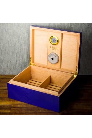 Lubinski Blue Lion Humidor Puro Kutusu Mavi Lake 40s