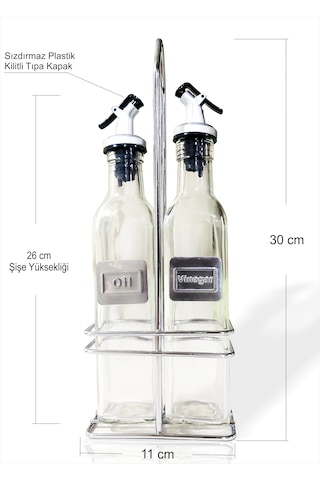 Büyük 250cc İkili Kilitli Sızdırmaz Tıpalı Çelik Standlı Sosluk S