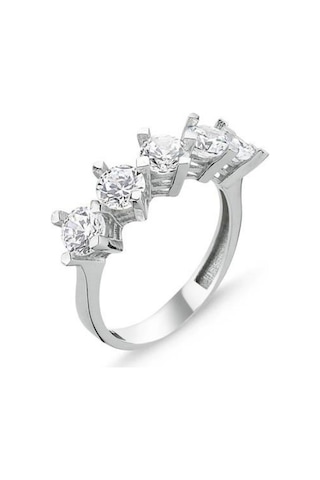 Brezza Lusso Jewelry Gümüş Zirkon Beştaş Bayan Yüzük