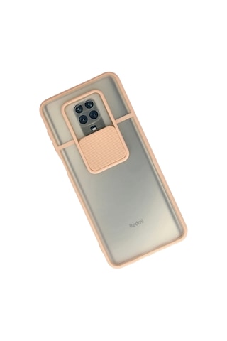 Newface Xiaomi Redmi Note 9 Pro Kılıf Palm Buzlu Kamera Sürgülü Silikon Semeglbl - 99 - Pembe