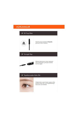 Missha 3D Mascara 3 Kat Dolgunluk Sağlayan Takma Kirpik Etkili Maskara