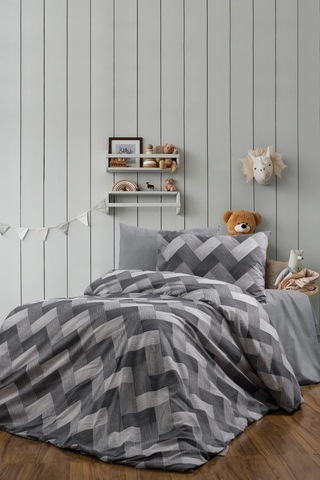 Antrasit Çift Kişilik Nevresim Takımı Antrasit