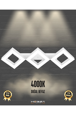 Amigo Beyaz Kasa, Doğal Beyaz Işık Modern Plafonyer Led Avize Beyaz