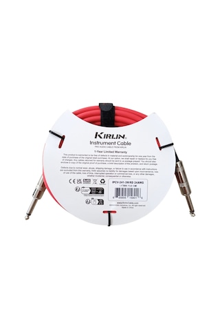 Kirlin Ipcv-241 3 Metre Enstrüman Kablosu Gitar Kablosu Kırmızı