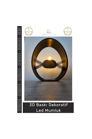 Mumluk Modern Estetik Ev Hediyesi Ofis Tasarım Led Işıklı Masaüstü 3d Baskı Dekoratif Mumluk - 1 Ad Çok Renkli