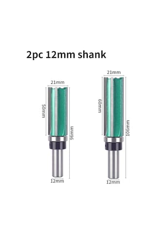 Reedark Ahşap Freze Ucu 4 Telli Düz Bıçaklı, Rulmanlı, Yuva Açma, Ahşap İşleme, 12 Mm Sap, 2'li Set